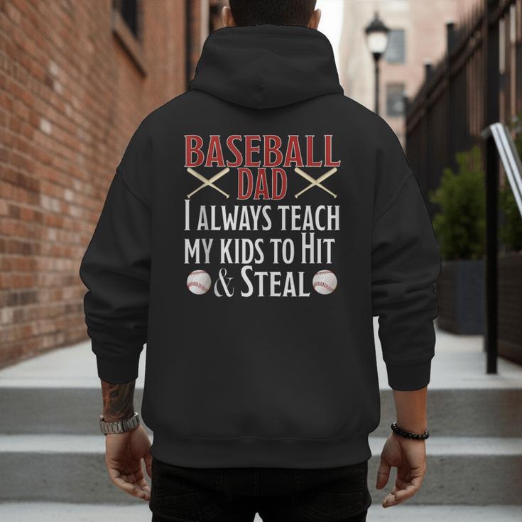 Baseball Dad Hit And Steal Ballpark Father Men's Hoodie Back Print Baseball Dad Hit And Steal Ballpark Father Men's Hoodie Back Print