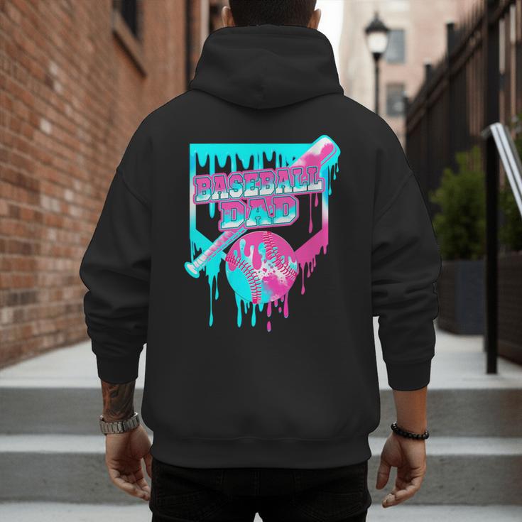 Baseball Dad Home Plate Ice Cream Drip Father's Day Men's Hoodie Back Print Baseball Dad Home Plate Ice Cream Drip Father's Day Men's Hoodie Back Print