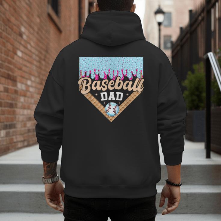 Baseball Dad Ice Cream Drip Fathers Day Men's Hoodie Back Print Baseball Dad Ice Cream Drip Fathers Day Men's Hoodie Back Print