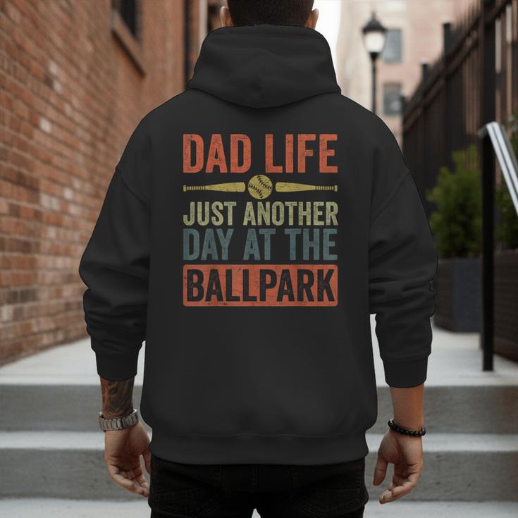 Baseball Dad Men Dad Life Just Another Day At The Ballpark Men's Hoodie Back Print