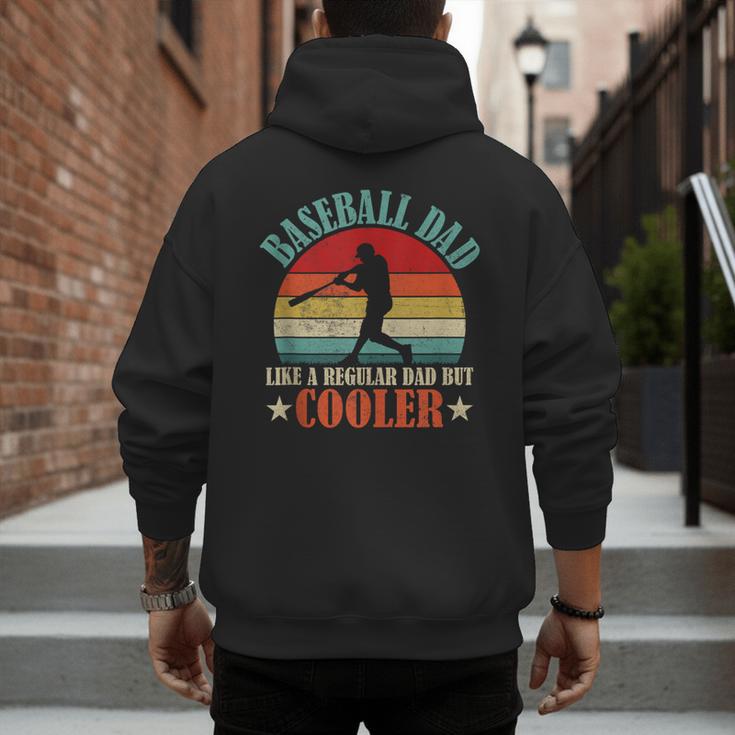 Baseball Dad Like A Regular Dad But Cooler Father's Day Men's Hoodie Back Print