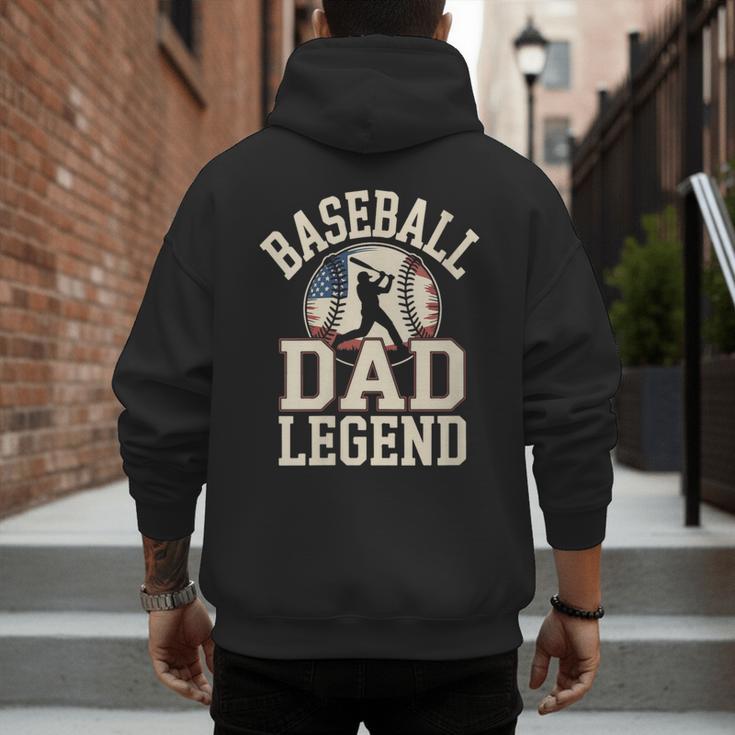 Baseball Dad Retro American Flag Style Men's Hoodie Back Print Baseball Dad Retro American Flag Style Men's Hoodie Back Print