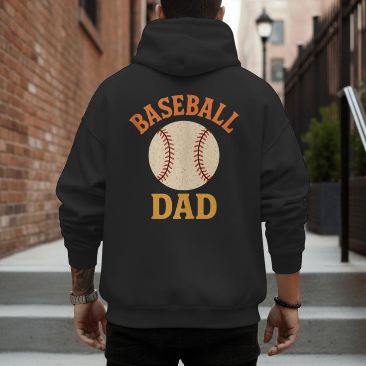 Baseball Dad Retro Vintage Father's Day Men's Hoodie Back Print