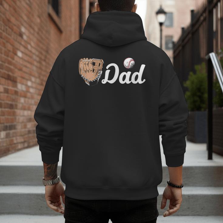 Baseball Dad Softball Dad Father's Day Men's Hoodie Back Print Baseball Dad Softball Dad Father's Day Men's Hoodie Back Print