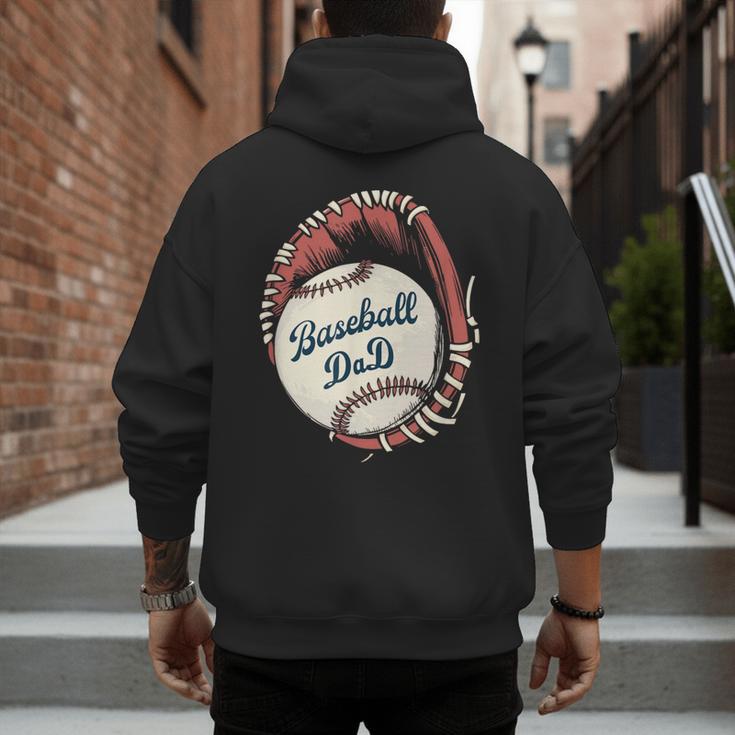 Baseball Dad Softball Glove And Ball Men's Hoodie Back Print Baseball Dad Softball Glove And Ball Men's Hoodie Back Print