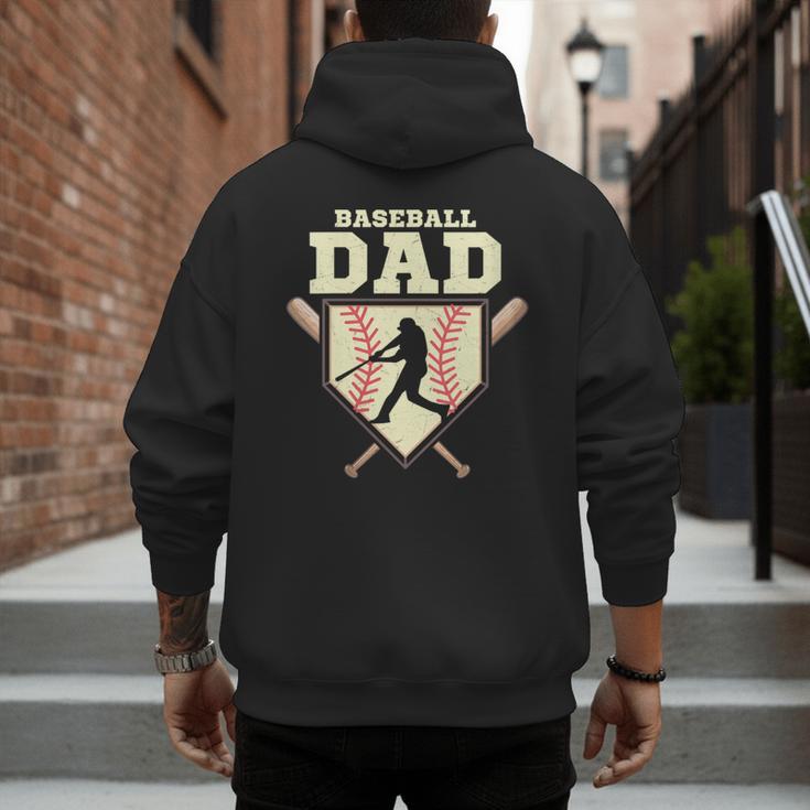 Baseball Dad Sport Fan Father Men's Hoodie Back Print Baseball Dad Sport Fan Father Men's Hoodie Back Print