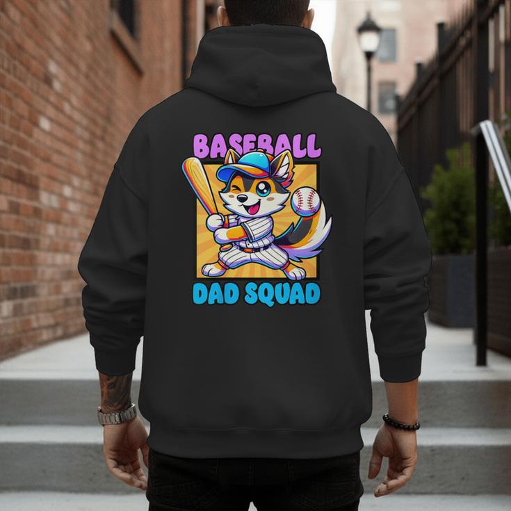Baseball Dad Squad Fox On The Bat Men's Hoodie Back Print Baseball Dad Squad Fox On The Bat Men's Hoodie Back Print