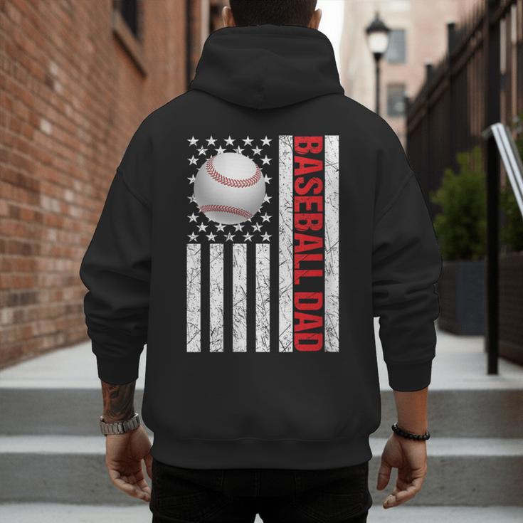 Baseball Dad USA American Flag Patriotic Dad 4th Of July Men's Hoodie Back Print Baseball Dad USA American Flag Patriotic Dad 4th Of July Men's Hoodie Back Print