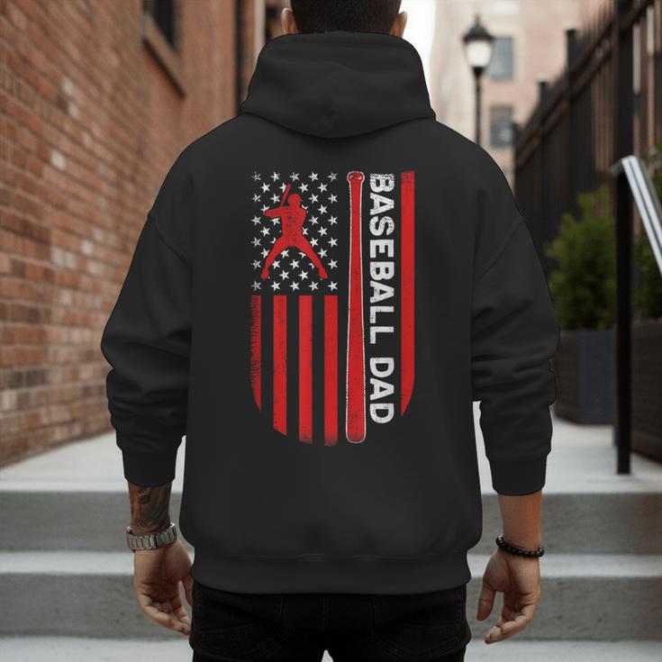 Baseball Dad Usa American Flag Patriotic Dad Father's Day Men's Hoodie Back Print Baseball Dad Usa American Flag Patriotic Dad Father's Day Men's Hoodie Back Print