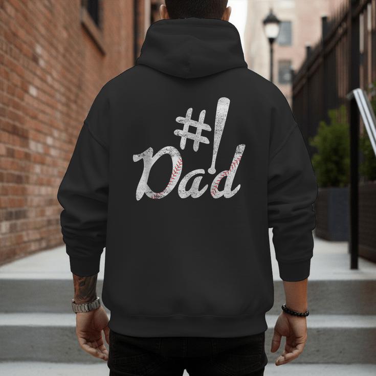 Baseball Player Dad Papa Fathers Day Number One Baseball Dad Men's Hoodie Back Print Baseball Player Dad Papa Fathers Day Number One Baseball Dad Men's Hoodie Back Print