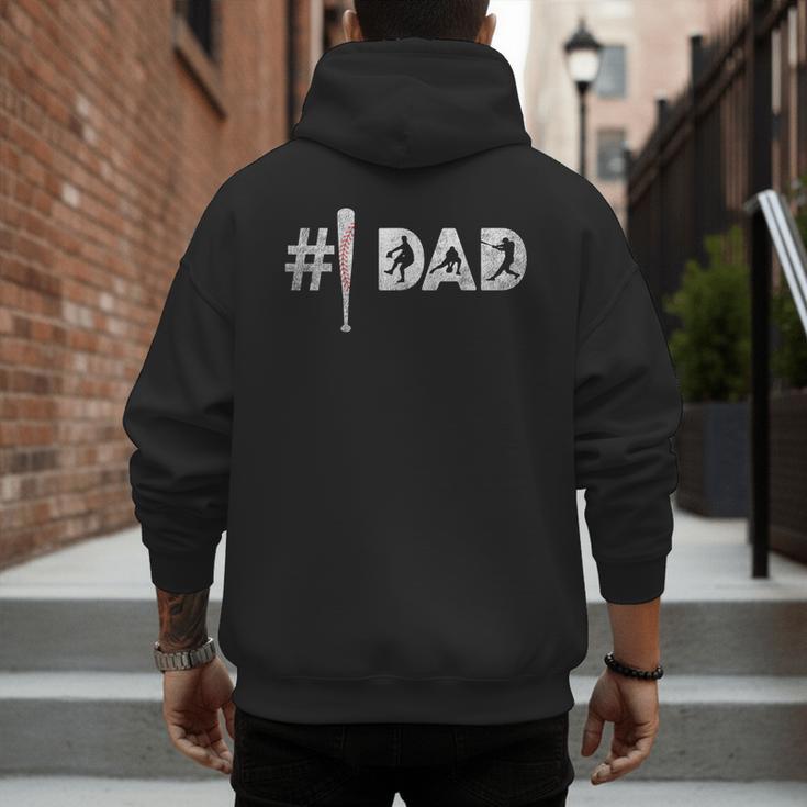 Baseball Player Number One Baseball Dad Father's Day Men's Hoodie Back Print Baseball Player Number One Baseball Dad Father's Day Men's Hoodie Back Print