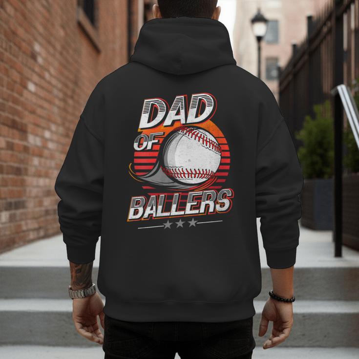 Dad Of Ballers Shirt Volleyball Baseball Dad Of Baller Men's Hoodie Back Print