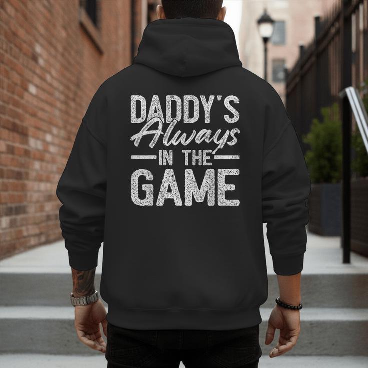 Dad Baseball Men Baseball Daddy's Always In The Game Men's Hoodie Back Print