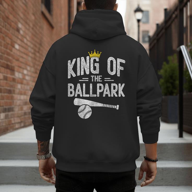 Dad Baseball For Men Baseball Dad King Of Ballpark Men's Hoodie Back Print Dad Baseball For Men Baseball Dad King Of Ballpark Men's Hoodie Back Print