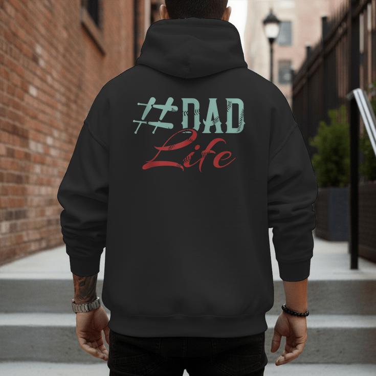 Dad Life Softball Baseball Daddy Sports Father’s Day Men's Hoodie Back Print Dad Life Softball Baseball Daddy Sports Father’s Day Men's Hoodie Back Print