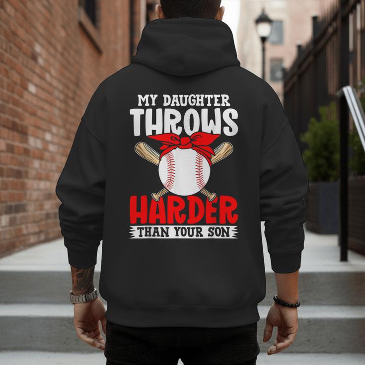 My Daughter Throws Harder Than Your Son Baseball Dads Men's Hoodie Back Print My Daughter Throws Harder Than Your Son Baseball Dads Men's Hoodie Back Print
