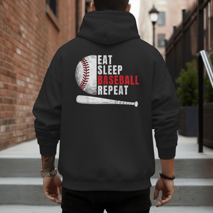 Eat Sleep Baseball Repeat Humor Baseball Dad Players Men's Hoodie Back Print Eat Sleep Baseball Repeat Humor Baseball Dad Players Men's Hoodie Back Print