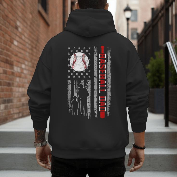 Father's Day USA Flag Patriotic Baseball Dad Men's Hoodie Back Print Father's Day USA Flag Patriotic Baseball Dad Men's Hoodie Back Print
