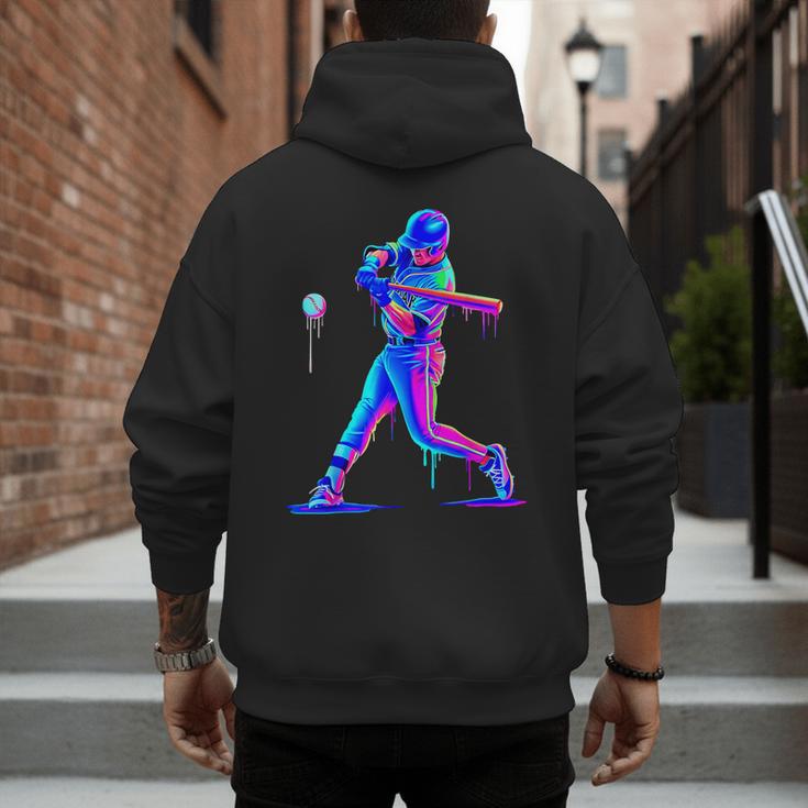 Ice Cream Drip Melting Baseball Bat Player Baseball Dad Men's Hoodie Back Print Ice Cream Drip Melting Baseball Bat Player Baseball Dad Men's Hoodie Back Print