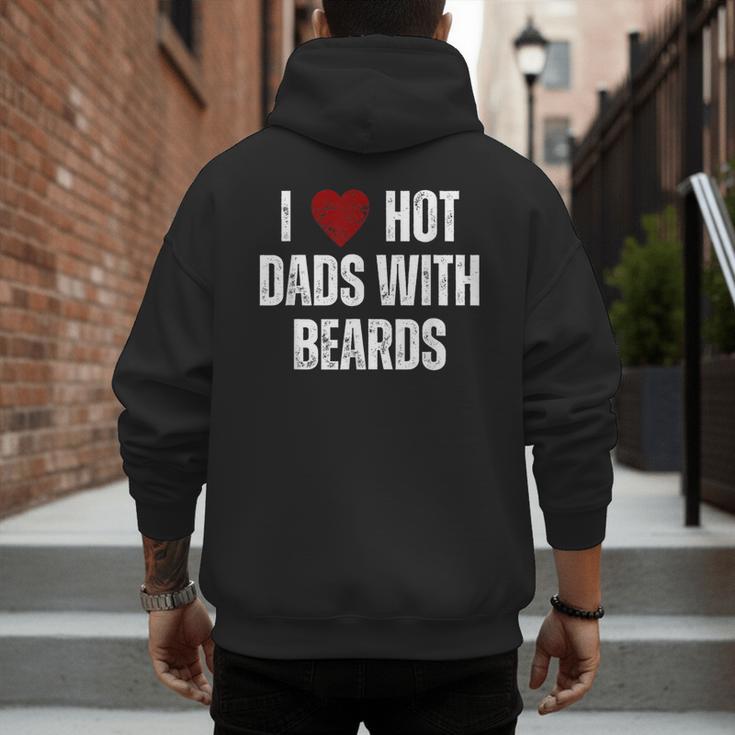 I Love Hot Baseball Dads With Beards Red Hearts Men's Hoodie Back Print I Love Hot Baseball Dads With Beards Red Hearts Men's Hoodie Back Print