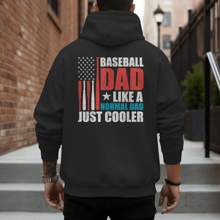 Patriotic Baseball Dad Father's Day American Flag Men's Hoodie Back Print Patriotic Baseball Dad Father's Day American Flag Men's Hoodie Back Print