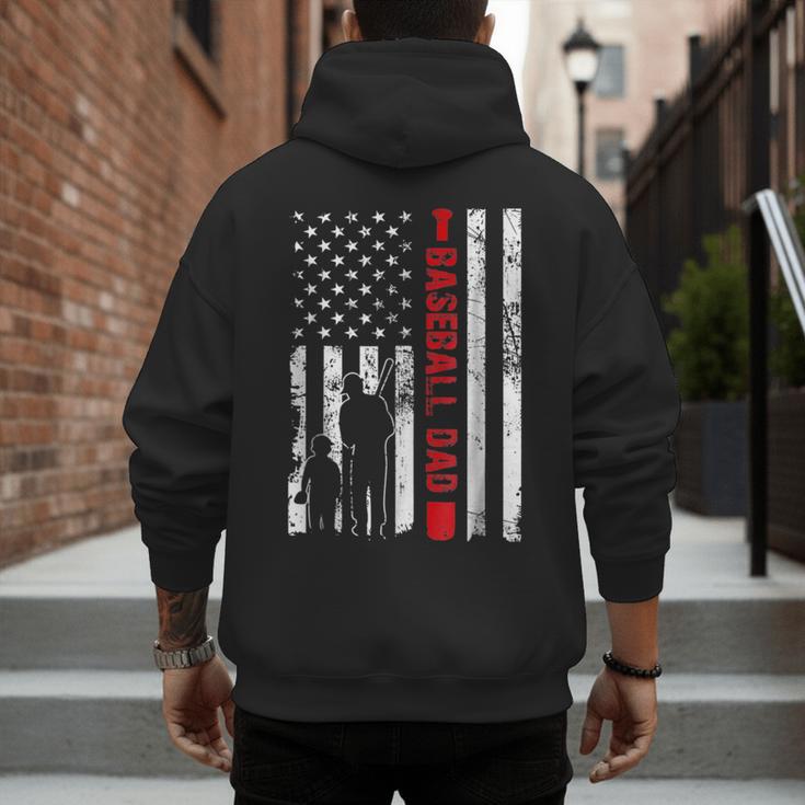 Proud Baseball Dad American Flag Sports Father Day Men's Hoodie Back Print Proud Baseball Dad American Flag Sports Father Day Men's Hoodie Back Print