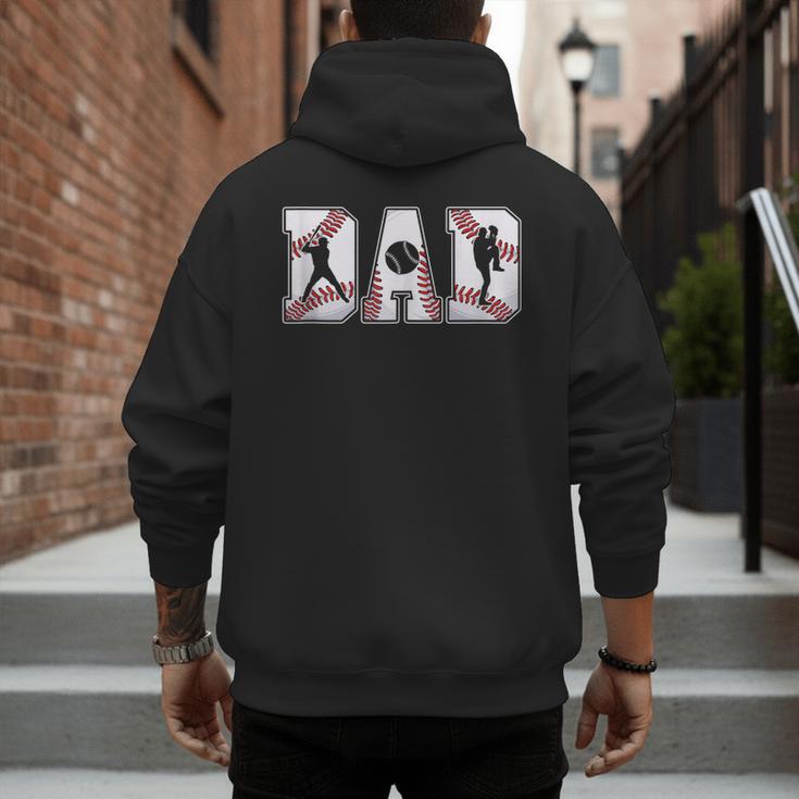 Retro Baseball Dad Daddy Father Happy Fathers Day Men Guys Men's Hoodie Back Print Retro Baseball Dad Daddy Father Happy Fathers Day Men Guys Men's Hoodie Back Print