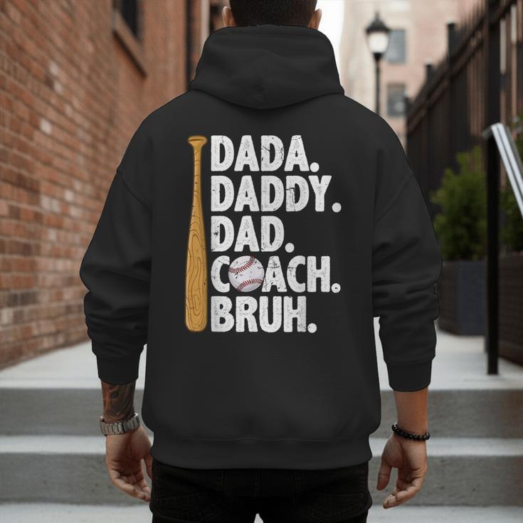 Retro Dada Daddy Dad Coach Bruh Baseball Dad Fathers Day Men Men's Hoodie Back Print Retro Dada Daddy Dad Coach Bruh Baseball Dad Fathers Day Men Men's Hoodie Back Print