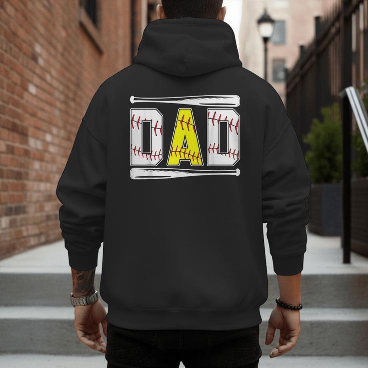 Softball Baseball Dad Of Ballers Baseball Softball Dad Men's Hoodie Back Print Softball Baseball Dad Of Ballers Baseball Softball Dad Men's Hoodie Back Print