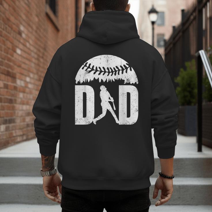 Vintage Baseball Dad Clothing Daddy Father's Day Men's Hoodie Back Print Vintage Baseball Dad Clothing Daddy Father's Day Men's Hoodie Back Print