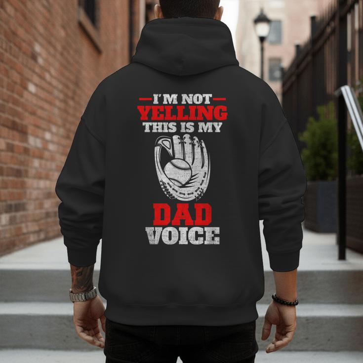 Vintage I'm Not Yelling This Is My Baseball Dad Voice Men's Hoodie Back Print