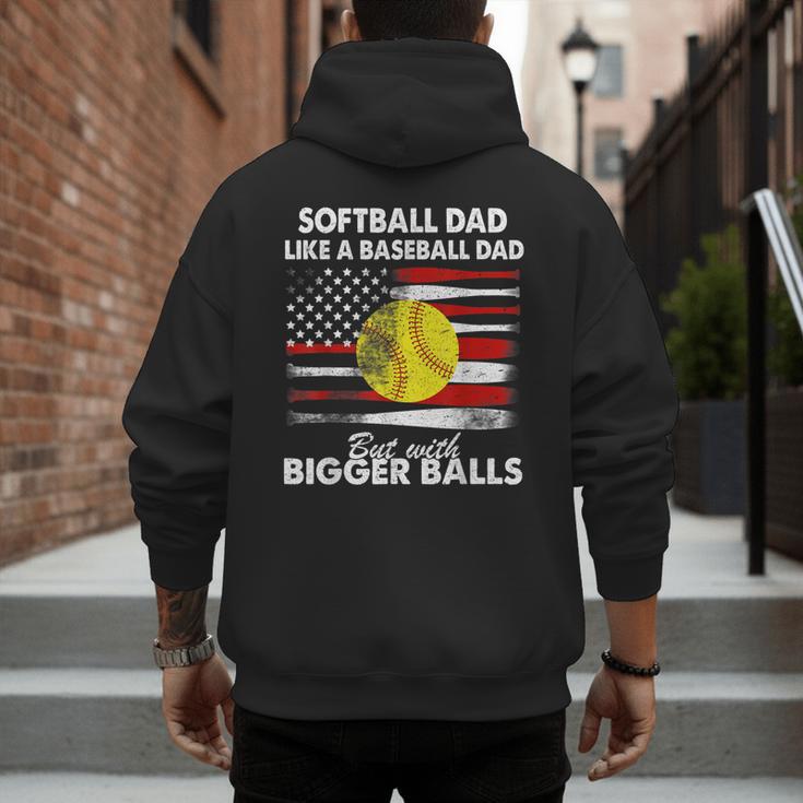 Vintage Softball Dad Like A Baseball Dad US Flag Fathers Day Men's Hoodie Back Print Vintage Softball Dad Like A Baseball Dad US Flag Fathers Day Men's Hoodie Back Print