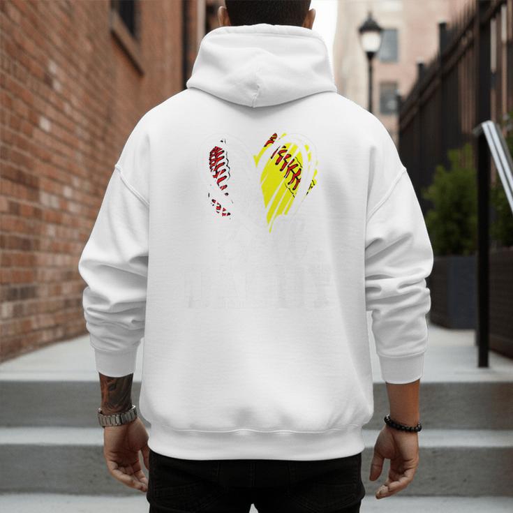 Ball Daddy Softball Baseball Dad Fathers Day Premium Men's Hoodie Back Print Ball Daddy Softball Baseball Dad Fathers Day Premium Men's Hoodie Back Print
