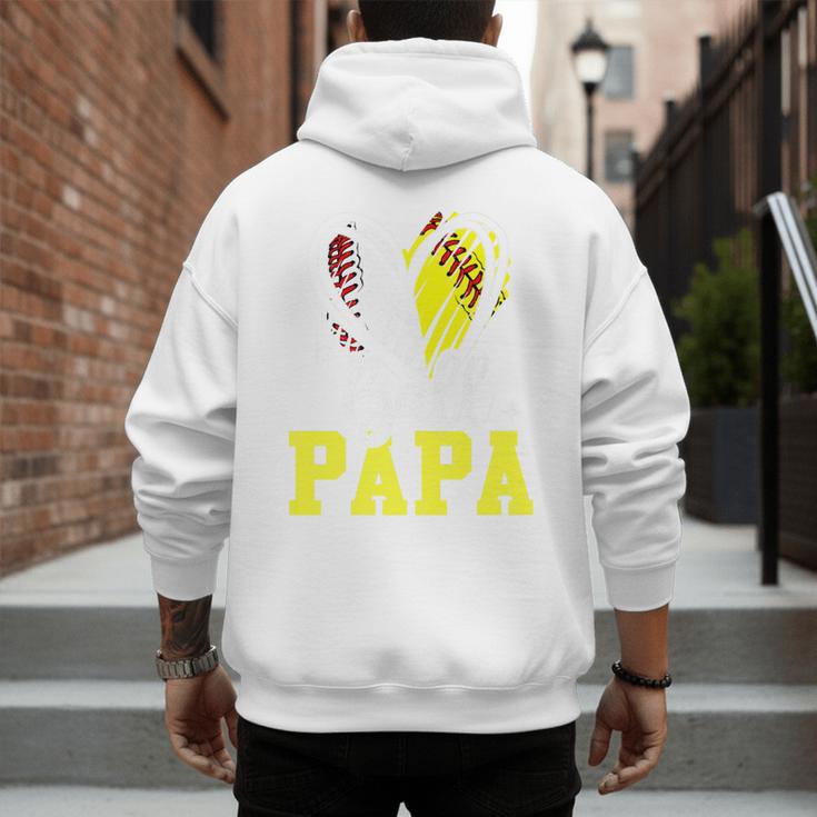 Ball Papa Softball Baseball Dad Daddy Premium Men's Hoodie Back Print Ball Papa Softball Baseball Dad Daddy Premium Men's Hoodie Back Print
