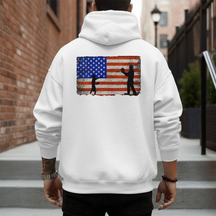 Baseball Coach Baseball Dad American Flag Men's Hoodie Back Print Baseball Coach Baseball Dad American Flag Men's Hoodie Back Print