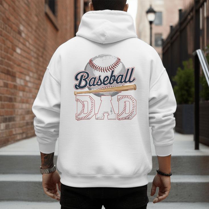 Baseball Dad Father's Day Sports Baseball Lover Premium Men's Hoodie Back Print