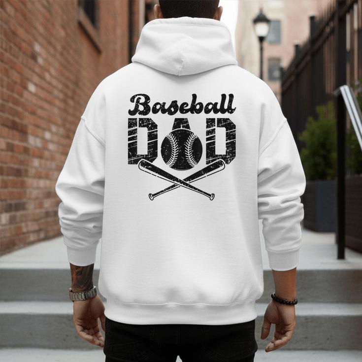 Baseball Dad Happy Fathers Day For Men Wife Daughter Son Men's Hoodie Back Print