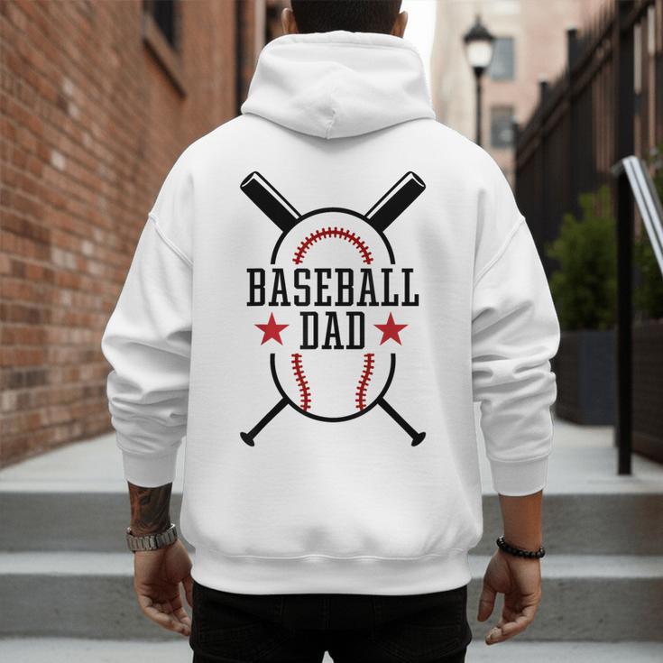 Baseball Dad Happy Fathers Day Wife Daughter Son Game Day Men's Hoodie Back Print Baseball Dad Happy Fathers Day Wife Daughter Son Game Day Men's Hoodie Back Print