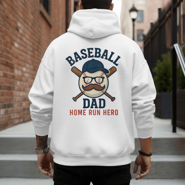 Baseball Dad Home Run Hero For Sports Dad Coach Men's Hoodie Back Print Baseball Dad Home Run Hero For Sports Dad Coach Men's Hoodie Back Print