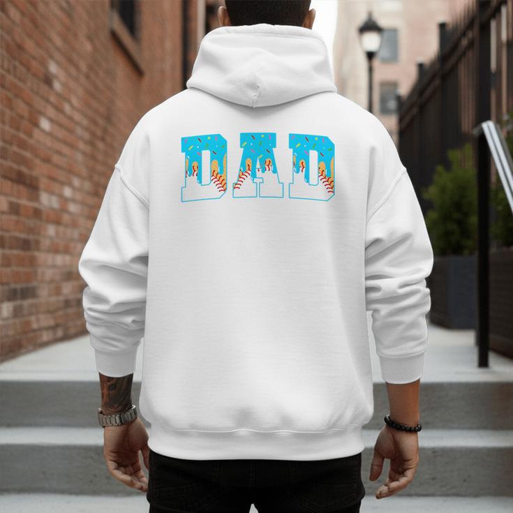 Baseball Dad Ice Cream Drip Happy Fathers Day Premium Men's Hoodie Back Print