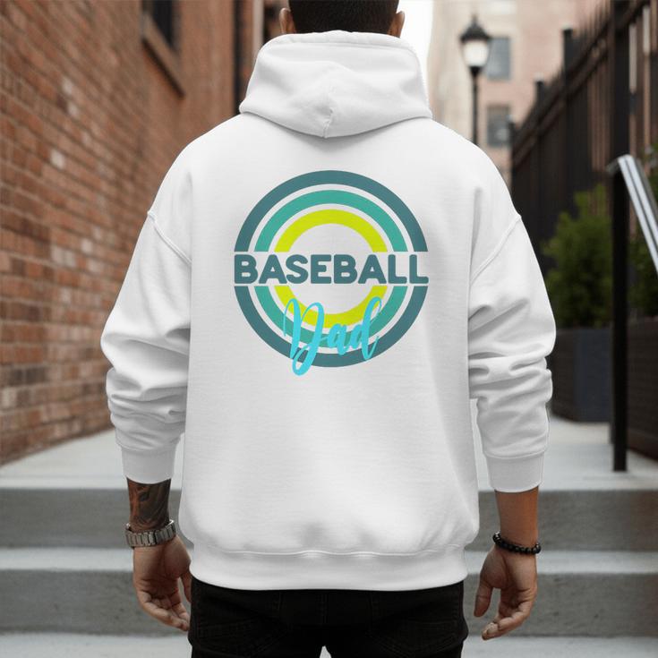 Baseball Dad With Modern Baseball Circles Premium Tri-Blend Men's Hoodie Back Print Baseball Dad With Modern Baseball Circles Premium Tri-Blend Men's Hoodie Back Print