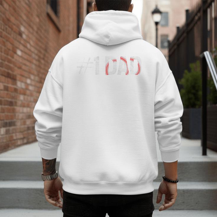 Baseball Player Number One Baseball Dad Father's Day Raglan Baseball Tee Men's Hoodie Back Print Baseball Player Number One Baseball Dad Father's Day Raglan Baseball Tee Men's Hoodie Back Print
