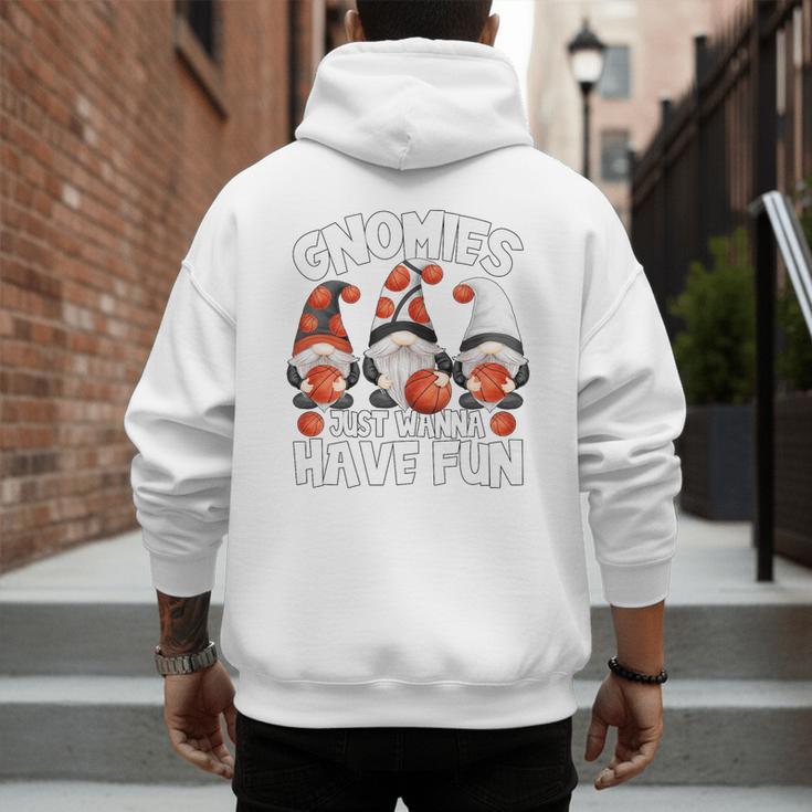 Basketball Gnomies Have Fun For Baseball Dad And Coach Premium Men's Hoodie Back Print
