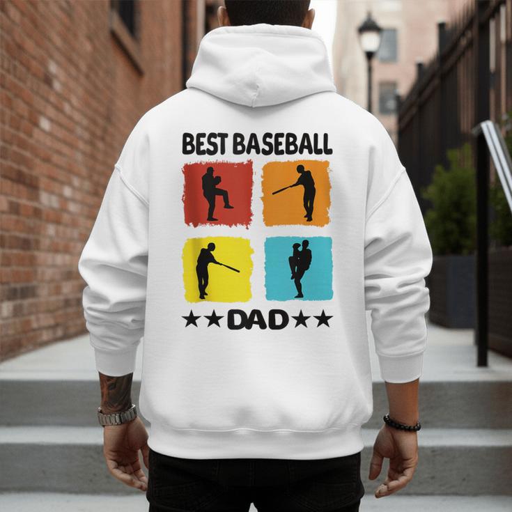 Best Baseball Dad Baseball Baseball Player Dad Saying Men's Hoodie Back Print