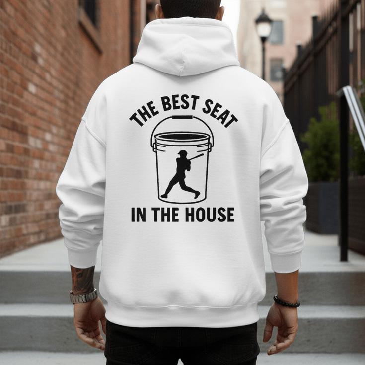 The Best Seat In The House Bucket Dad Baseball Dad Premium Men's Hoodie Back Print The Best Seat In The House Bucket Dad Baseball Dad Premium Men's Hoodie Back Print