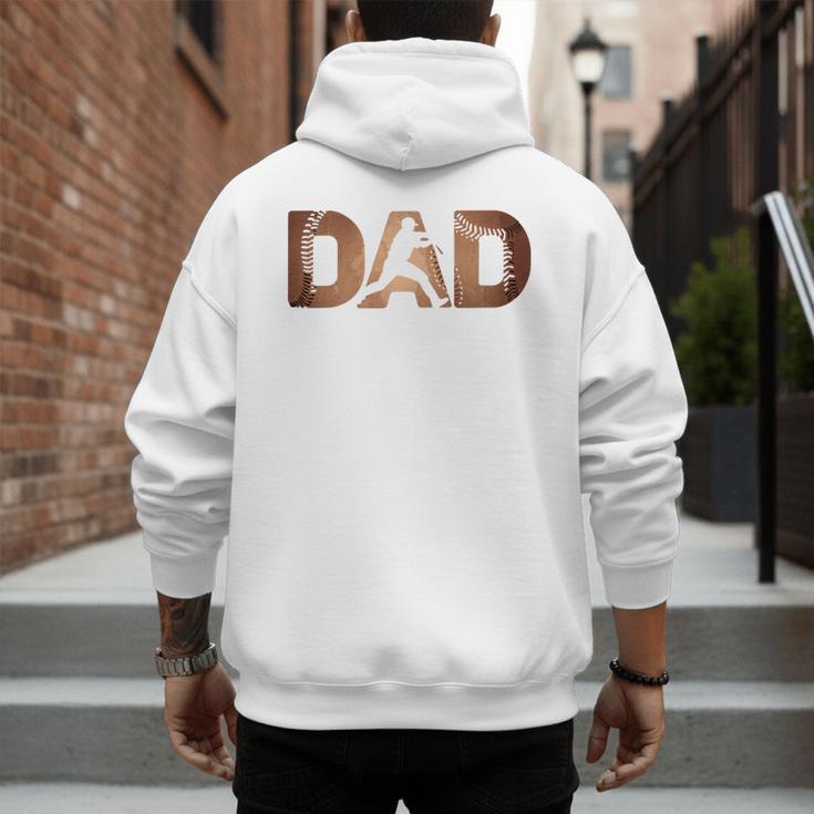 Fathers Day Baseball Player Baseball Dad Premium Men's Hoodie Back Print Fathers Day Baseball Player Baseball Dad Premium Men's Hoodie Back Print