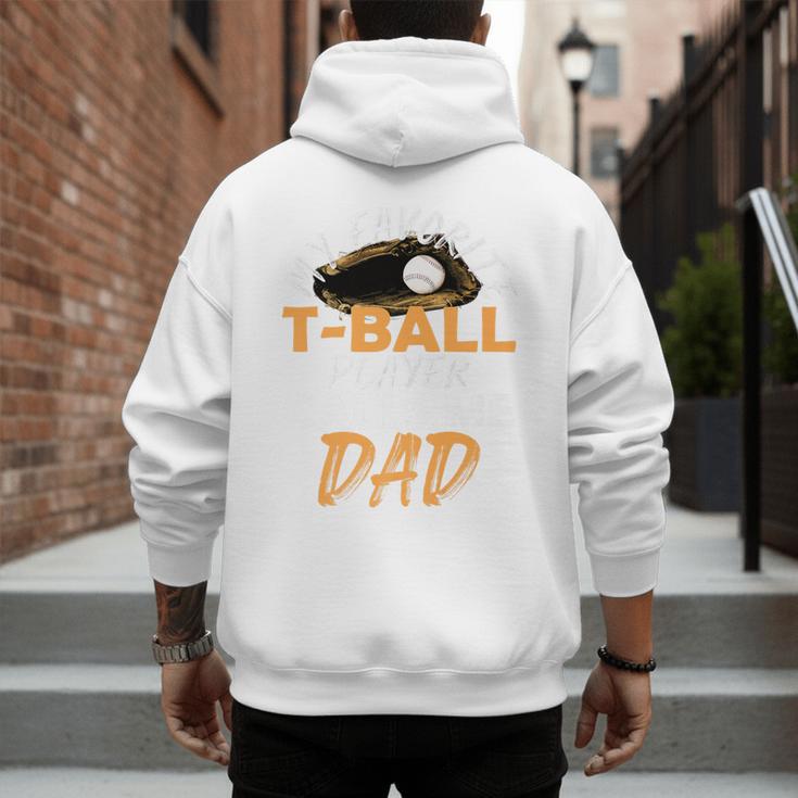 My Favorite T-Ball Player Calls Me Dad – Baseball Dad Premium Men's Hoodie Back Print