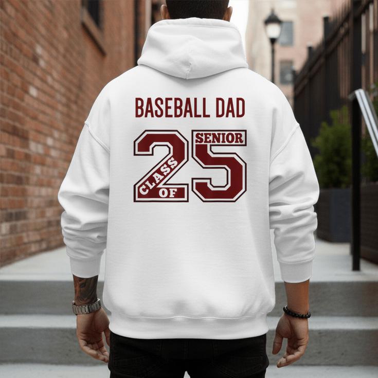 SENIOR BASEBALL DAD 2025 MAROON BASEBALL DAD SENIOR 25 4 Men's Hoodie Back Print