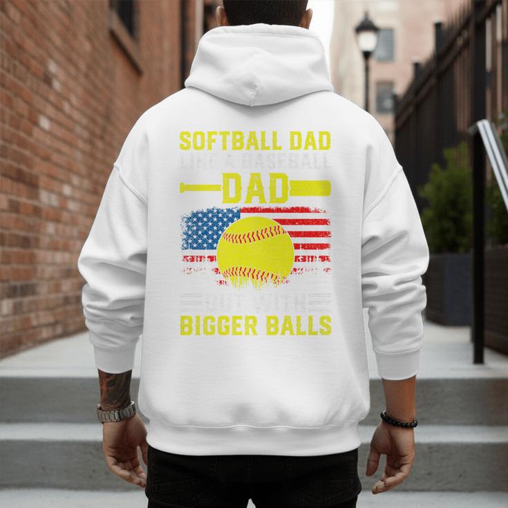 Softball Dad Like A Baseball Dad But Bigger Balls Back Premium Men's Hoodie Back Print Softball Dad Like A Baseball Dad But Bigger Balls Back Premium Men's Hoodie Back Print