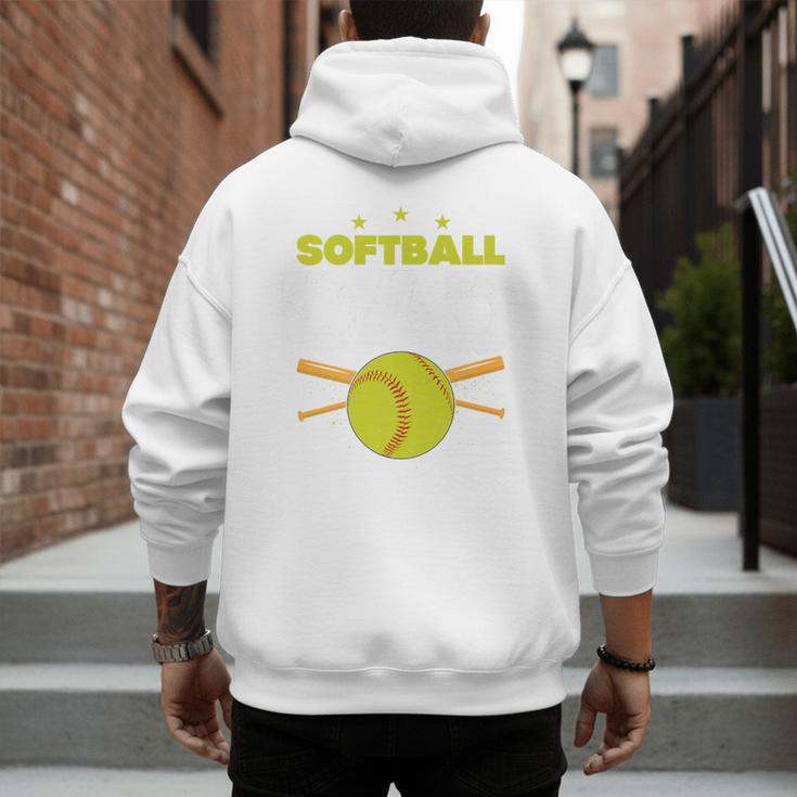 Softball Dad Just Like A Baseball Dad Player Premium Men's Hoodie Back Print Softball Dad Just Like A Baseball Dad Player Premium Men's Hoodie Back Print